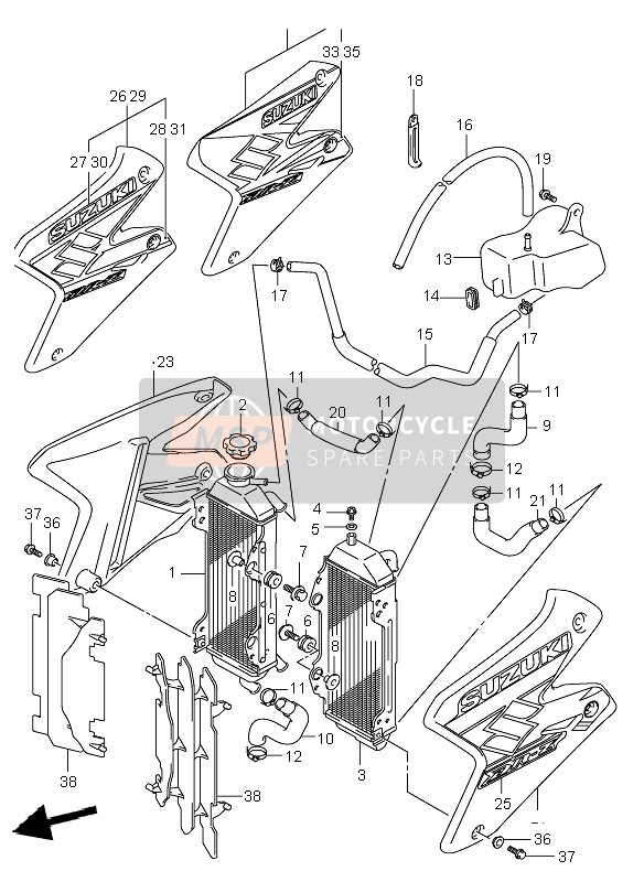 1777029F50YU1, Cover, Radiator Lh   (Yellow), Suzuki, 0