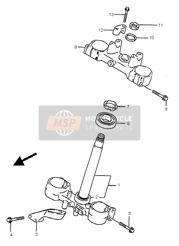 Suzuki RM250 1999 Steering Stem for a 1999 Suzuki RM250