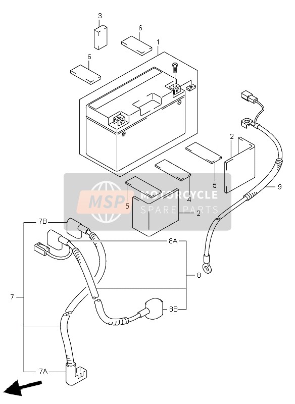 Suzuki DR-Z400E 2003 Batterie (DR-Z400E) pour un 2003 Suzuki DR-Z400E