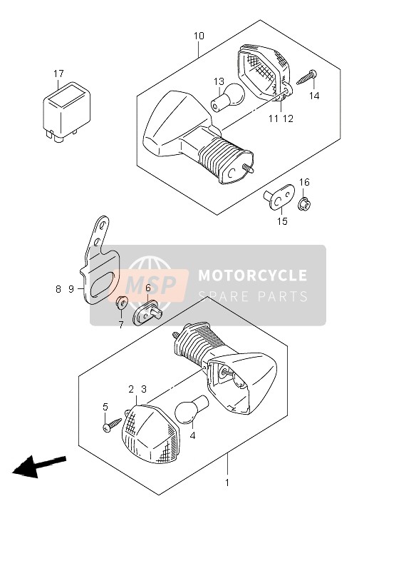 Suzuki DR-Z400E 2003 Lampe de clignotant (E24) pour un 2003 Suzuki DR-Z400E