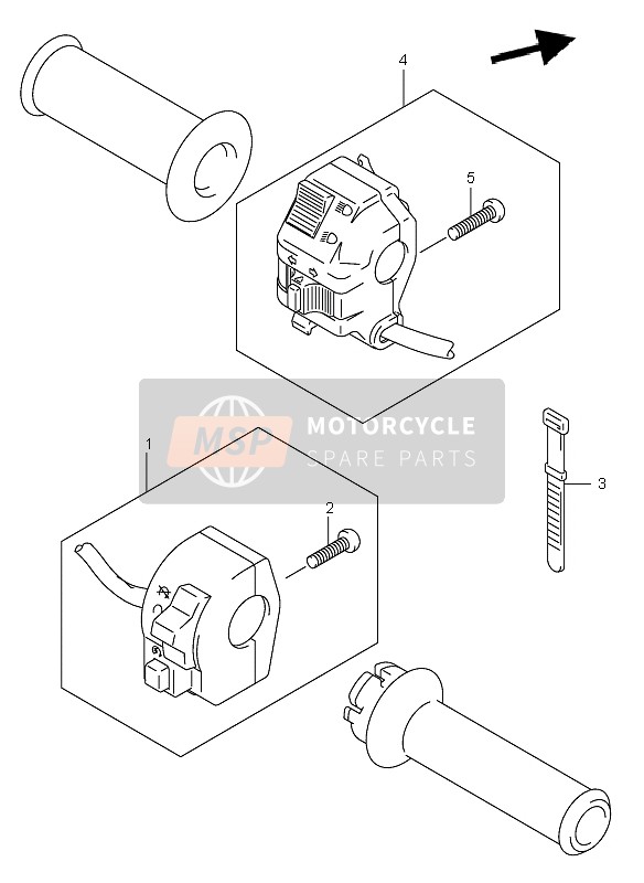 Suzuki DR-Z400E 2003 HANDSCHALTER (DR-Z400E E24) für ein 2003 Suzuki DR-Z400E