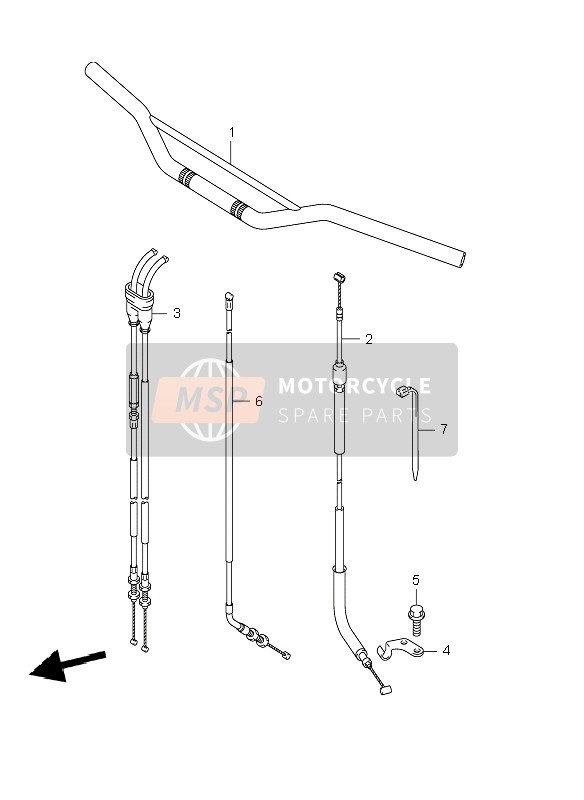 Suzuki DR-Z400E 2003 Handlebar (E1) for a 2003 Suzuki DR-Z400E