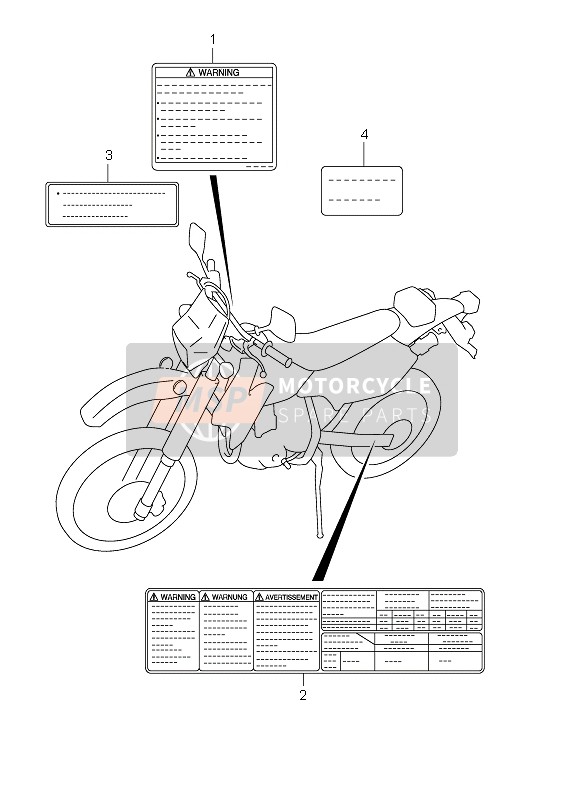 Suzuki DR-Z400E 2003 Etiqueta para un 2003 Suzuki DR-Z400E