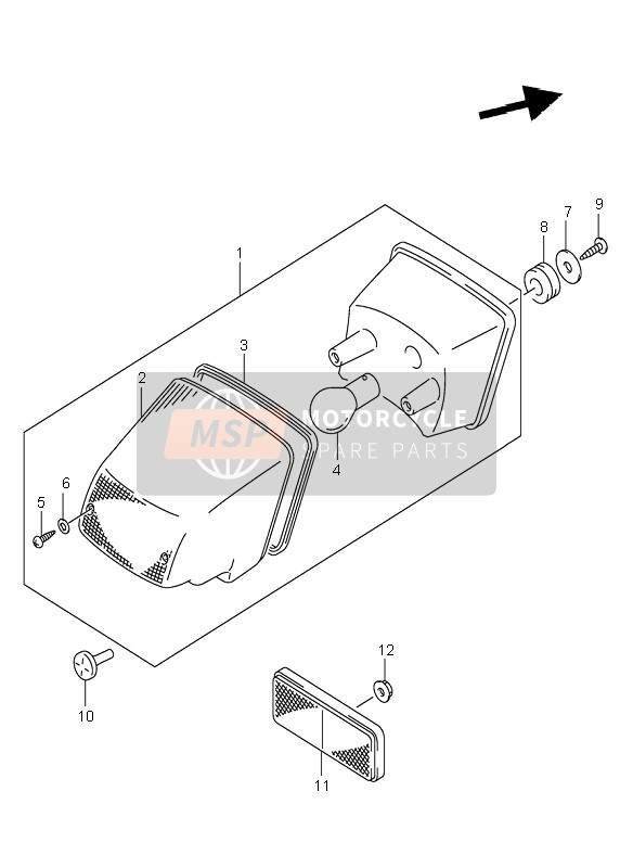 Suzuki DR-Z400S 2003 Tail Lamp for a 2003 Suzuki DR-Z400S