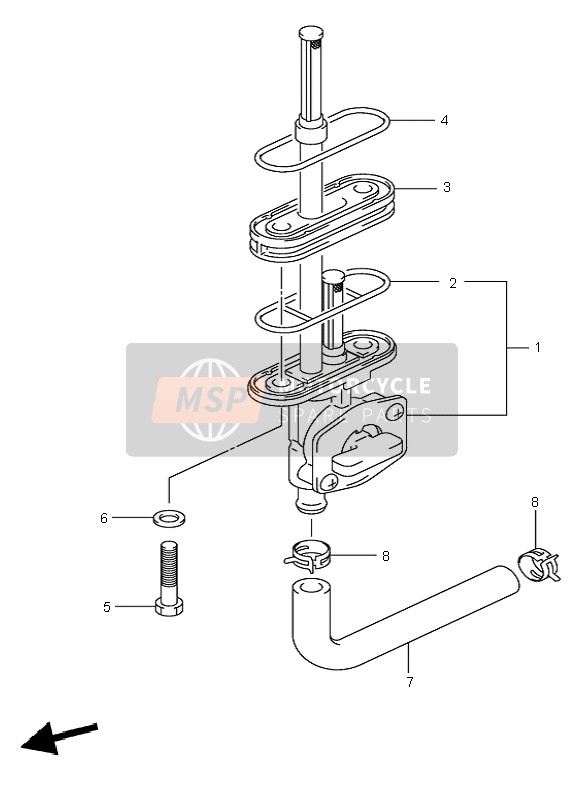 Suzuki DR-Z400S 2003 Robinet de carburant pour un 2003 Suzuki DR-Z400S