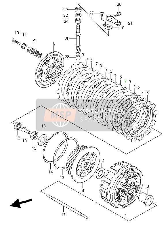 Suzuki DR-Z400E 2004 Embrayage pour un 2004 Suzuki DR-Z400E