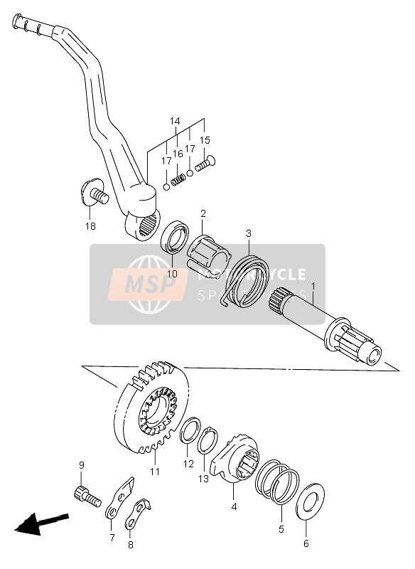 Suzuki DR-Z400E 2004 Kick Starter (DR-Z400) for a 2004 Suzuki DR-Z400E