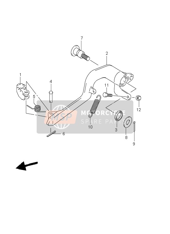 Suzuki DR-Z400E 2004 Rear Brake (E24) for a 2004 Suzuki DR-Z400E