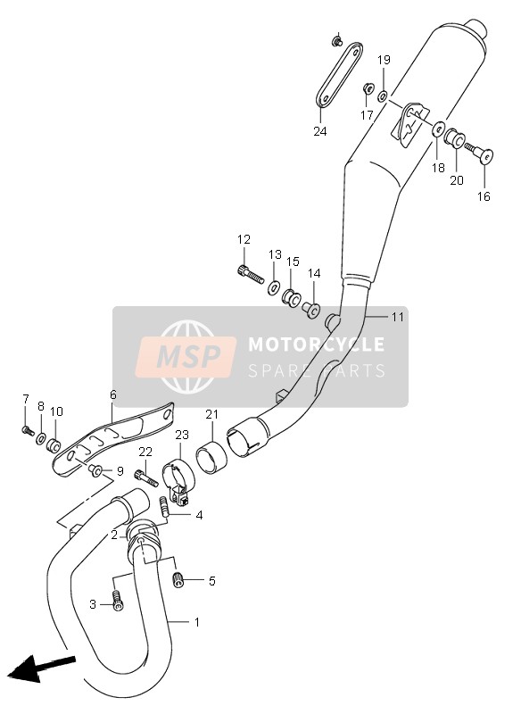 Suzuki DR-Z400S 2004 Muffler for a 2004 Suzuki DR-Z400S