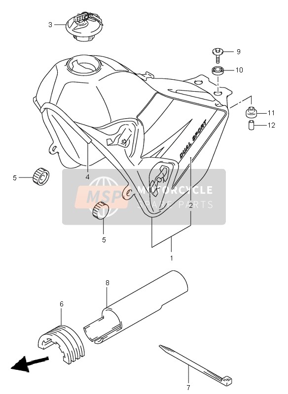 4410029FF0YU1, Tank Assy, Fuel (Yellow), Suzuki, 0