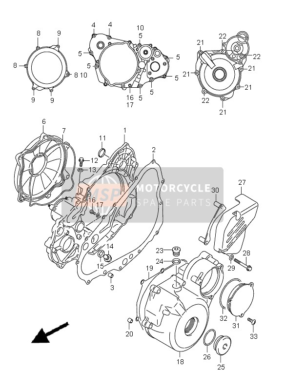 Suzuki DR-Z400E 2005 Crankcase Cover for a 2005 Suzuki DR-Z400E