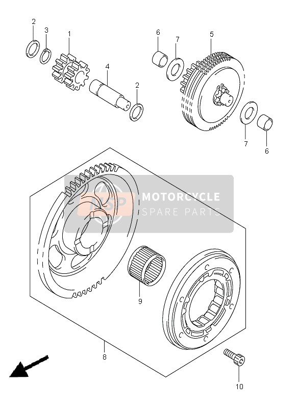 Suzuki DR-Z400E 2005 Starter Clutch for a 2005 Suzuki DR-Z400E