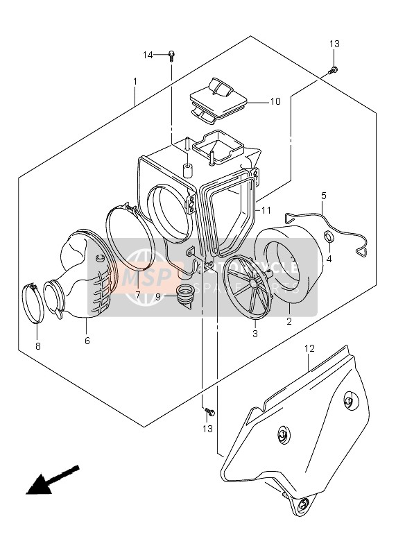 Suzuki DR-Z400E 2005 Air Cleaner for a 2005 Suzuki DR-Z400E