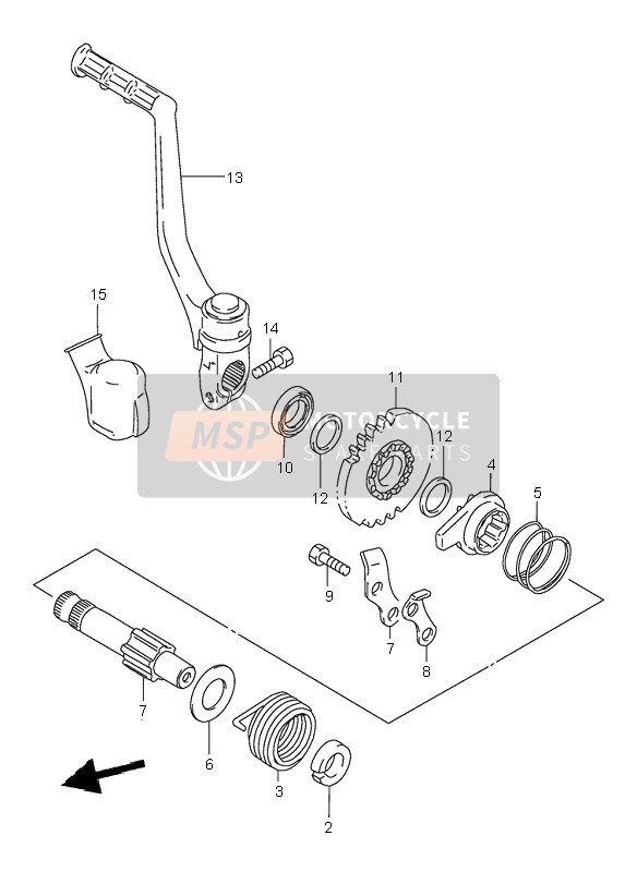 Suzuki RM80 2000 Kick Starter para un 2000 Suzuki RM80