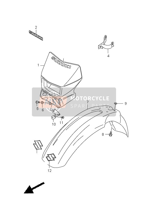 5311127C22YU1, Fender, Front (Yellow), Suzuki, 1