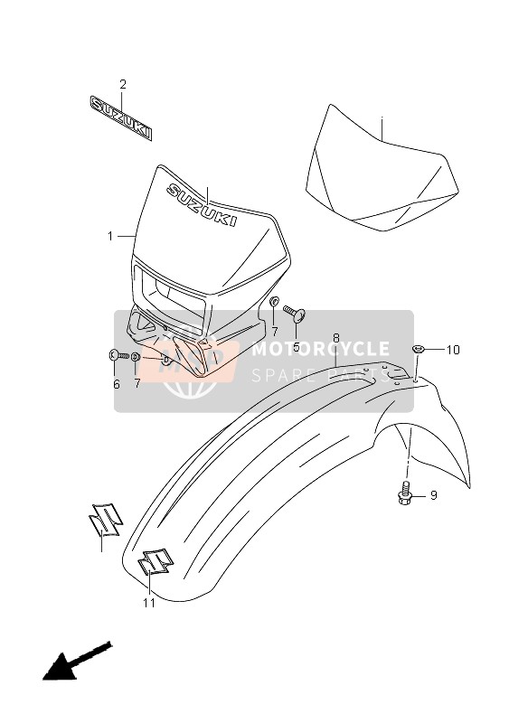 5311127C22YU1, Fender, Front (Yellow), Suzuki, 2