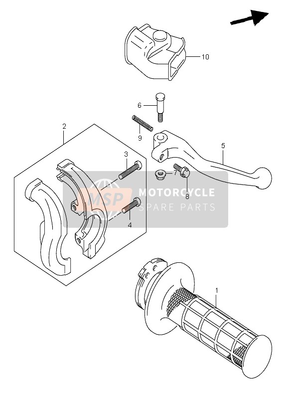 Suzuki DR-Z400E 2005 Right Handle Lever for a 2005 Suzuki DR-Z400E