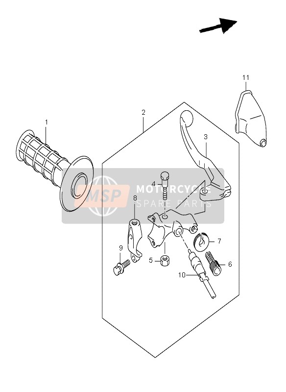 Suzuki DR-Z400E 2005 Left Handle Lever (E24) for a 2005 Suzuki DR-Z400E