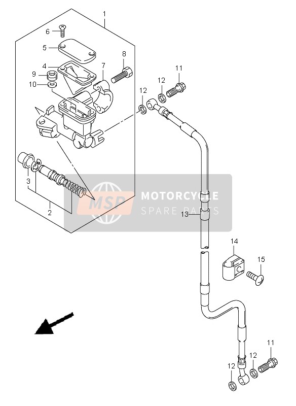 Suzuki DR-Z400E 2005 Front Master Cylinder for a 2005 Suzuki DR-Z400E