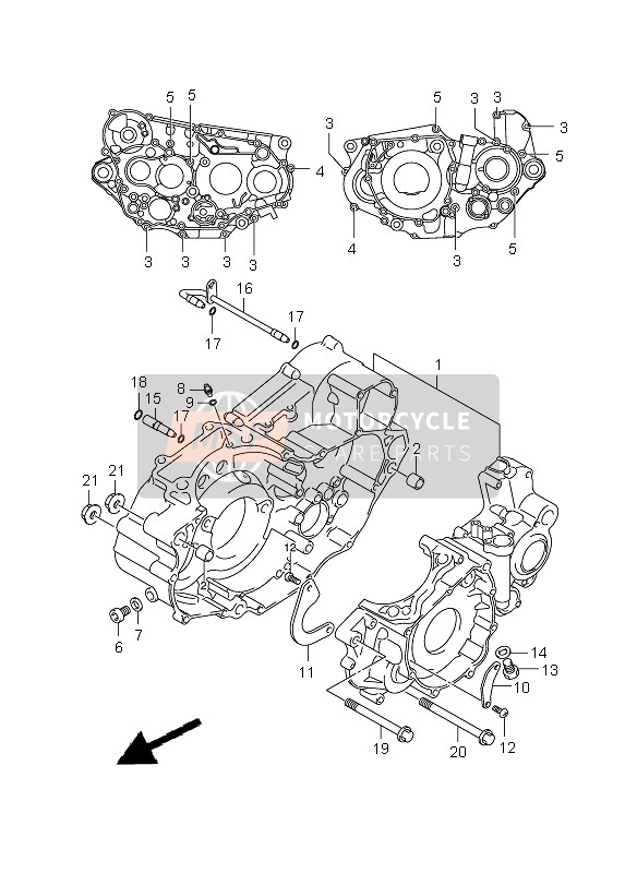 Suzuki DR-Z400S 2005 Crankcase for a 2005 Suzuki DR-Z400S