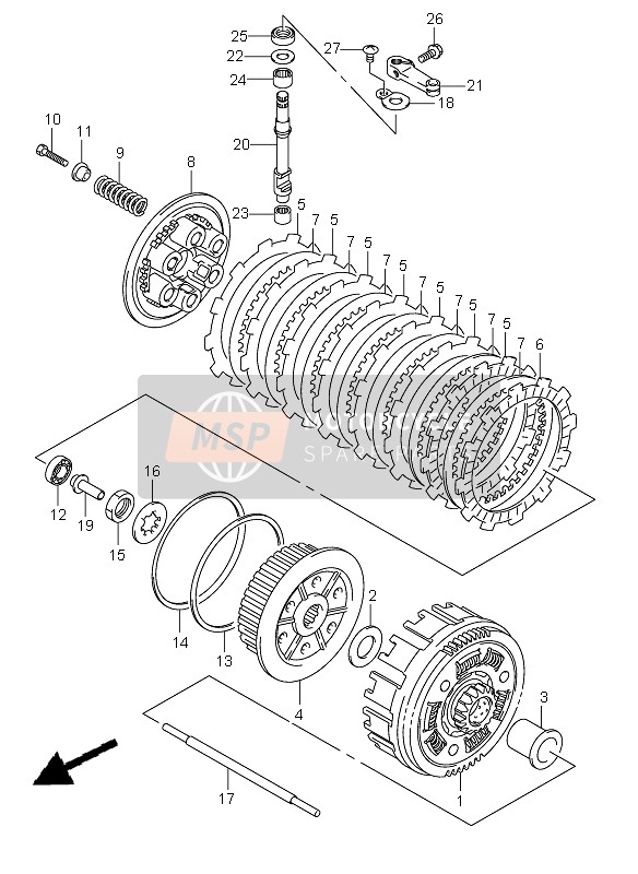 Suzuki DR-Z400S 2005 Clutch for a 2005 Suzuki DR-Z400S