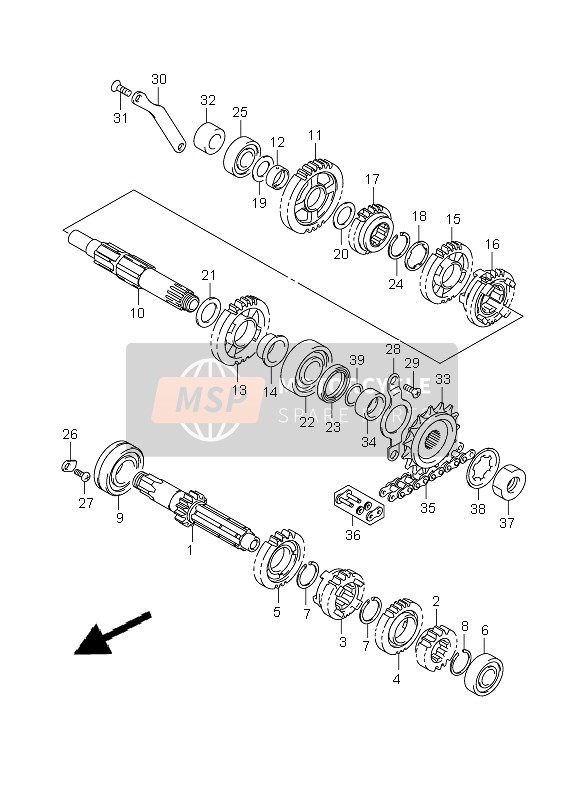 Suzuki DR-Z400S 2005 Transmission for a 2005 Suzuki DR-Z400S