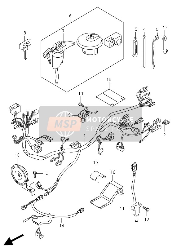 Suzuki DR-Z400S 2005 Wiring Harness for a 2005 Suzuki DR-Z400S