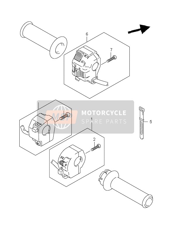 Suzuki DR-Z400S 2005 Commutateur de poignée pour un 2005 Suzuki DR-Z400S