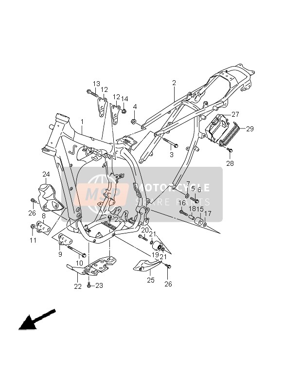 Suzuki DR-Z400S 2005 Frame for a 2005 Suzuki DR-Z400S