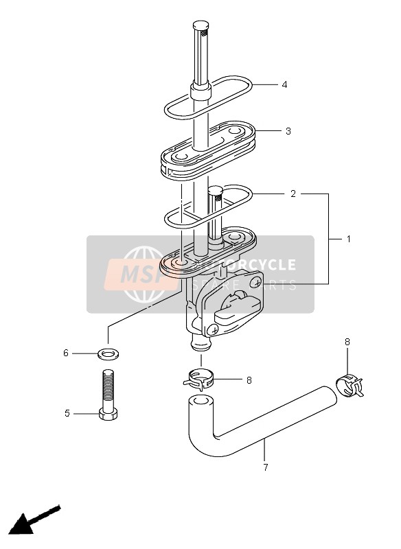 Suzuki DR-Z400S 2005 Rubinetto carburante per un 2005 Suzuki DR-Z400S