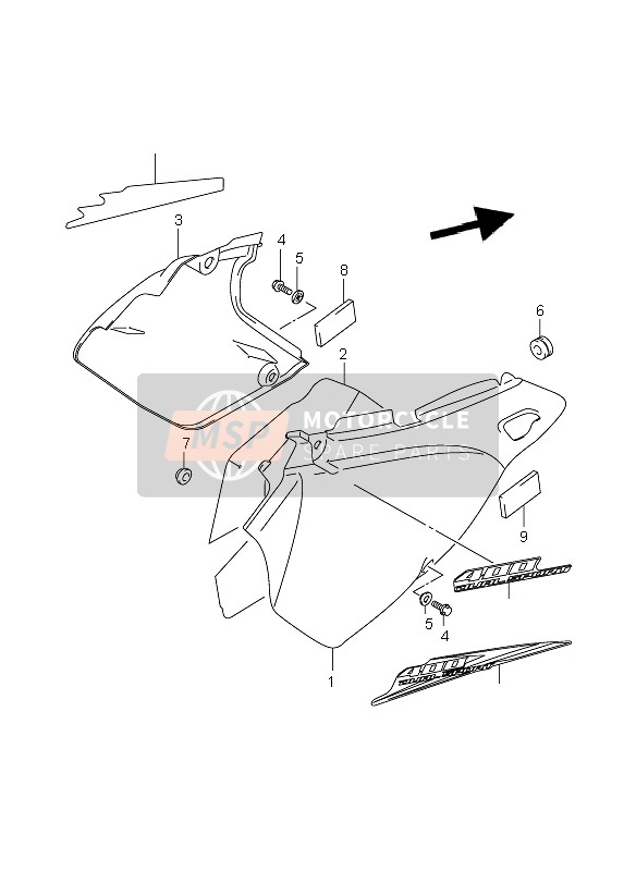 Suzuki DR-Z400S 2005 Frame Cover for a 2005 Suzuki DR-Z400S