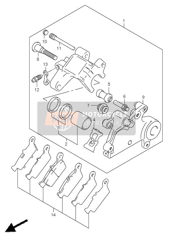 Suzuki DR-Z400S 2005 BREMSSATTEL HINTEN für ein 2005 Suzuki DR-Z400S