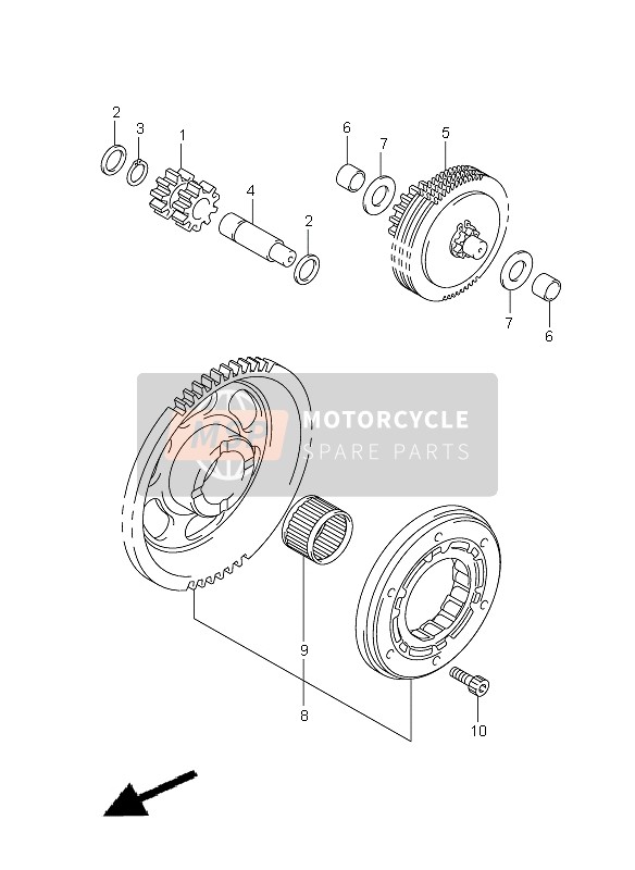 Suzuki DR-Z400SM 2005 Starter Clutch for a 2005 Suzuki DR-Z400SM