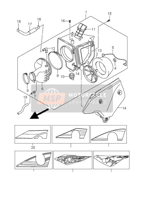 Suzuki DR-Z400SM 2005 Air Cleaner for a 2005 Suzuki DR-Z400SM