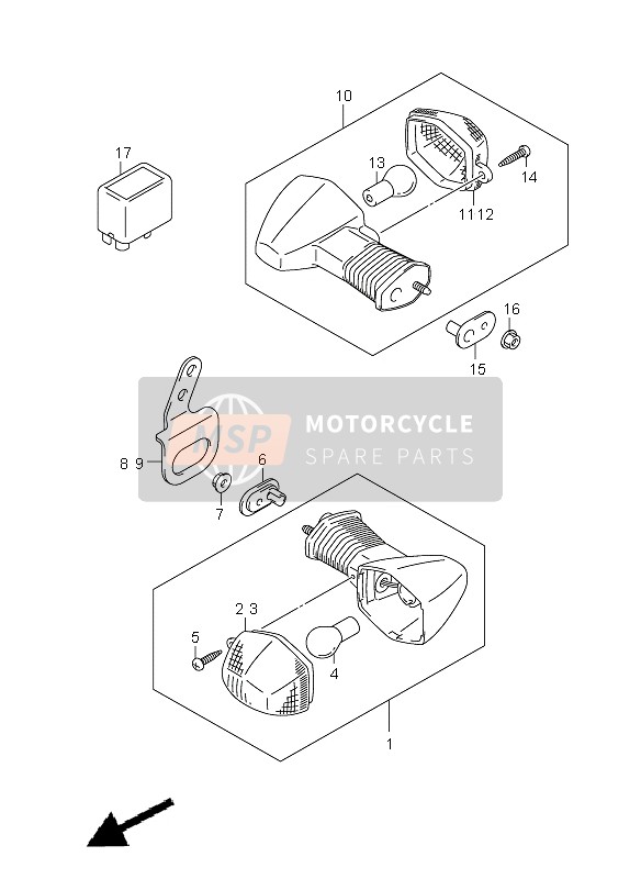 Suzuki DR-Z400SM 2005 Turn Signal Lamp for a 2005 Suzuki DR-Z400SM