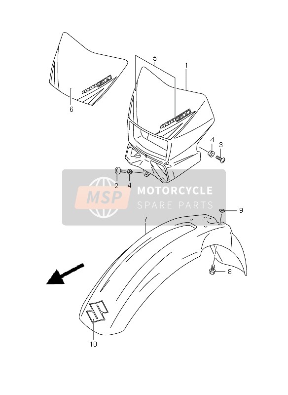 5311129F00YU1, Fender, Front (Yellow), Suzuki, 0