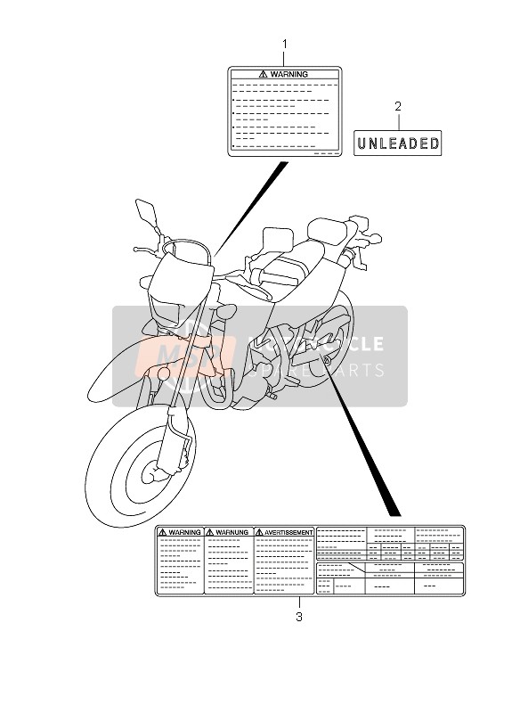 Suzuki DR-Z400SM 2005 Label for a 2005 Suzuki DR-Z400SM