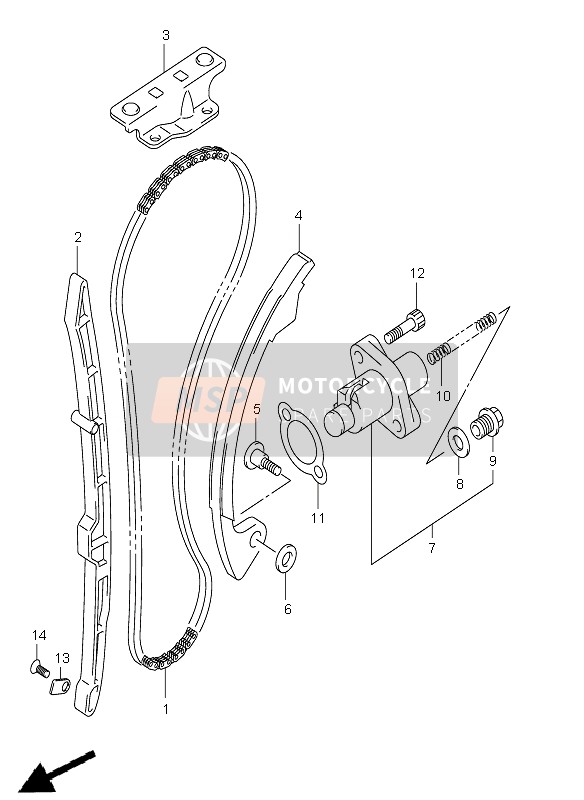 Suzuki DR-Z400E 2006 Cam Chain for a 2006 Suzuki DR-Z400E