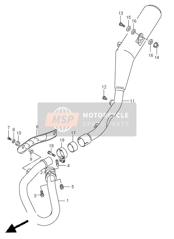 Suzuki DR-Z400E 2006 Silenciador para un 2006 Suzuki DR-Z400E