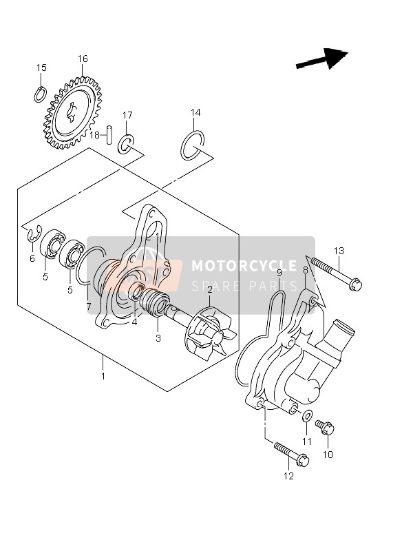 Suzuki DR-Z400E 2006 Water Pump for a 2006 Suzuki DR-Z400E