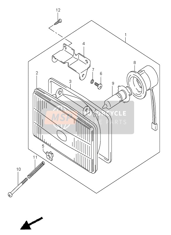 Suzuki DR-Z400E 2006 Lampe Frontale (E1-P37) pour un 2006 Suzuki DR-Z400E