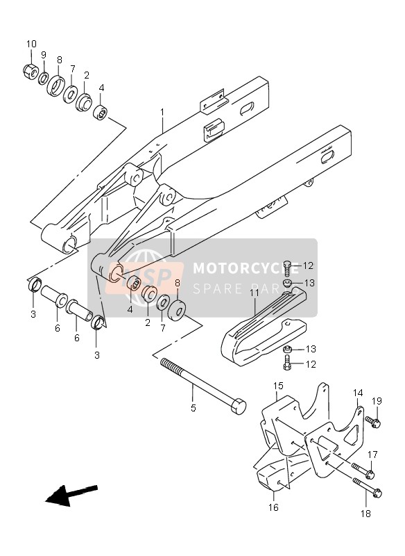 6127302B20, Tampone Gomma Guida Catena, Suzuki, 1