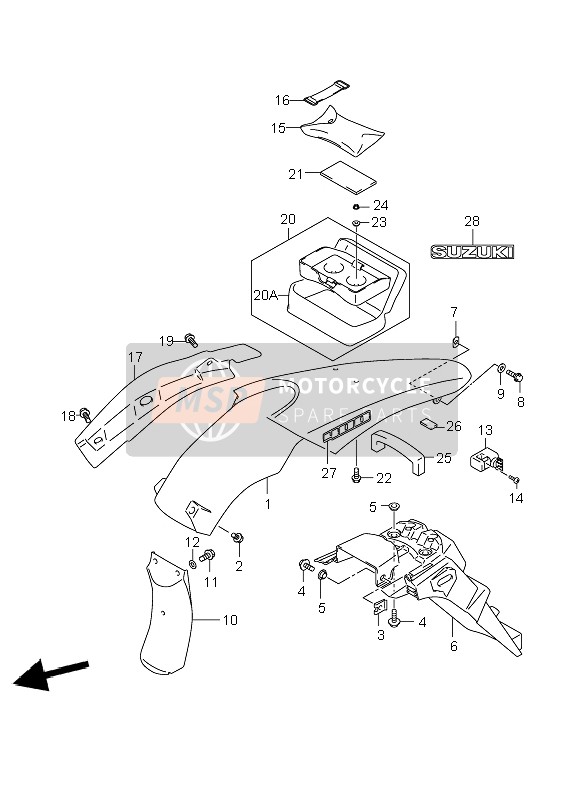 6817129F11CFL, Emblem,Rear Fen, Suzuki, 1