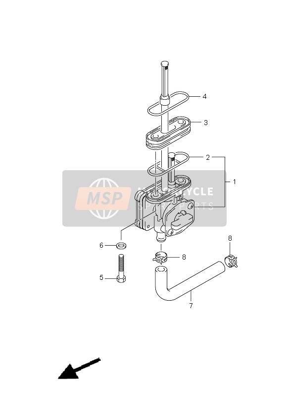 Suzuki DR-Z400SM 2006 Robinet de carburant pour un 2006 Suzuki DR-Z400SM