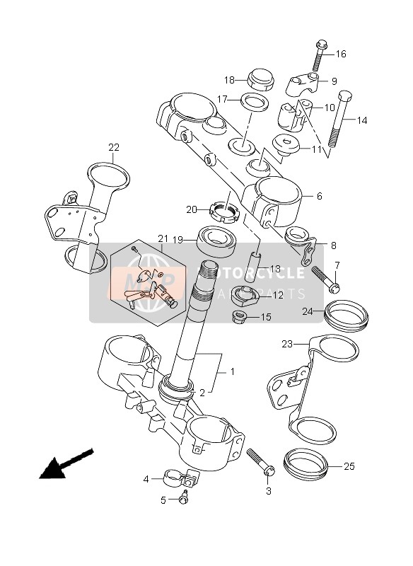 Suzuki DR-Z400SM 2006 Front Fork Bracket for a 2006 Suzuki DR-Z400SM