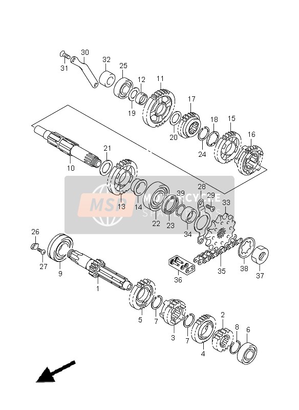 Suzuki DR-Z400E 2007 Transmission for a 2007 Suzuki DR-Z400E