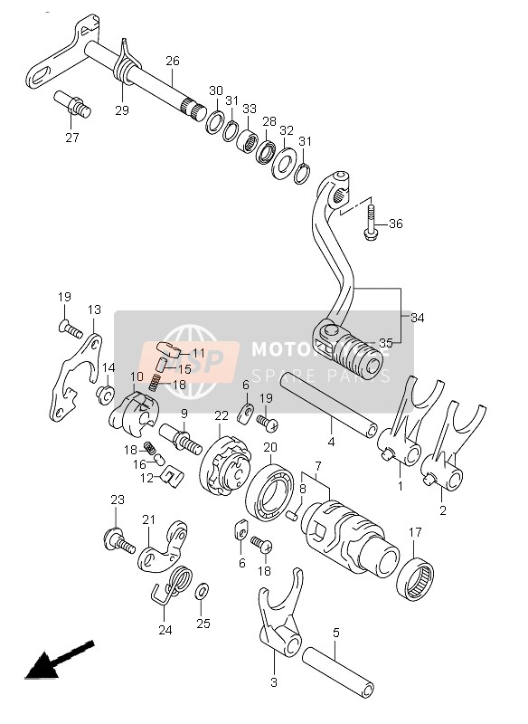 Suzuki DR-Z400E 2007 Gear Shifting (E1-P37) for a 2007 Suzuki DR-Z400E