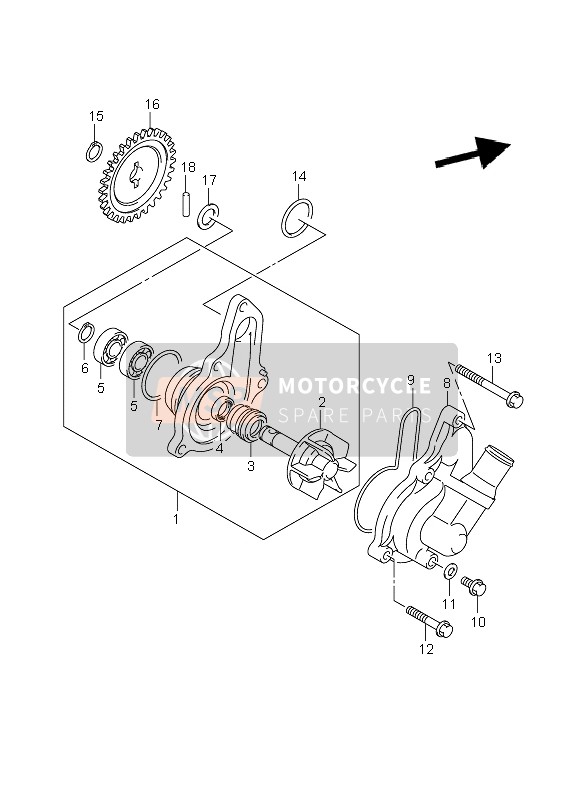 Suzuki DR-Z400SM 2007 Water Pump for a 2007 Suzuki DR-Z400SM