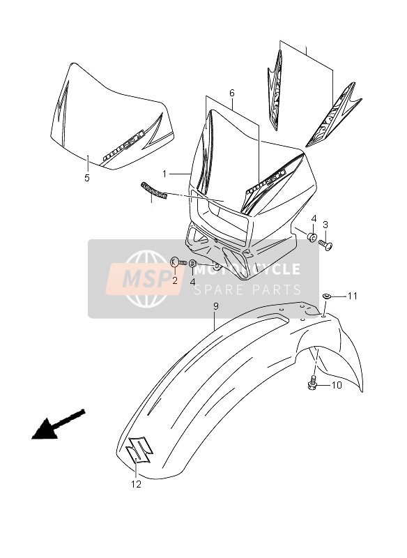 5311129FA0YU1, Fender, Front (Yellow), Suzuki, 0