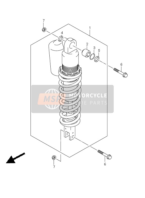 Suzuki DR-Z400SM 2007 Rear Shock Absorber for a 2007 Suzuki DR-Z400SM